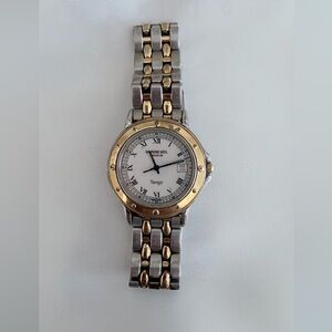 Vintage Raymond Weil Silver and Gold Watch